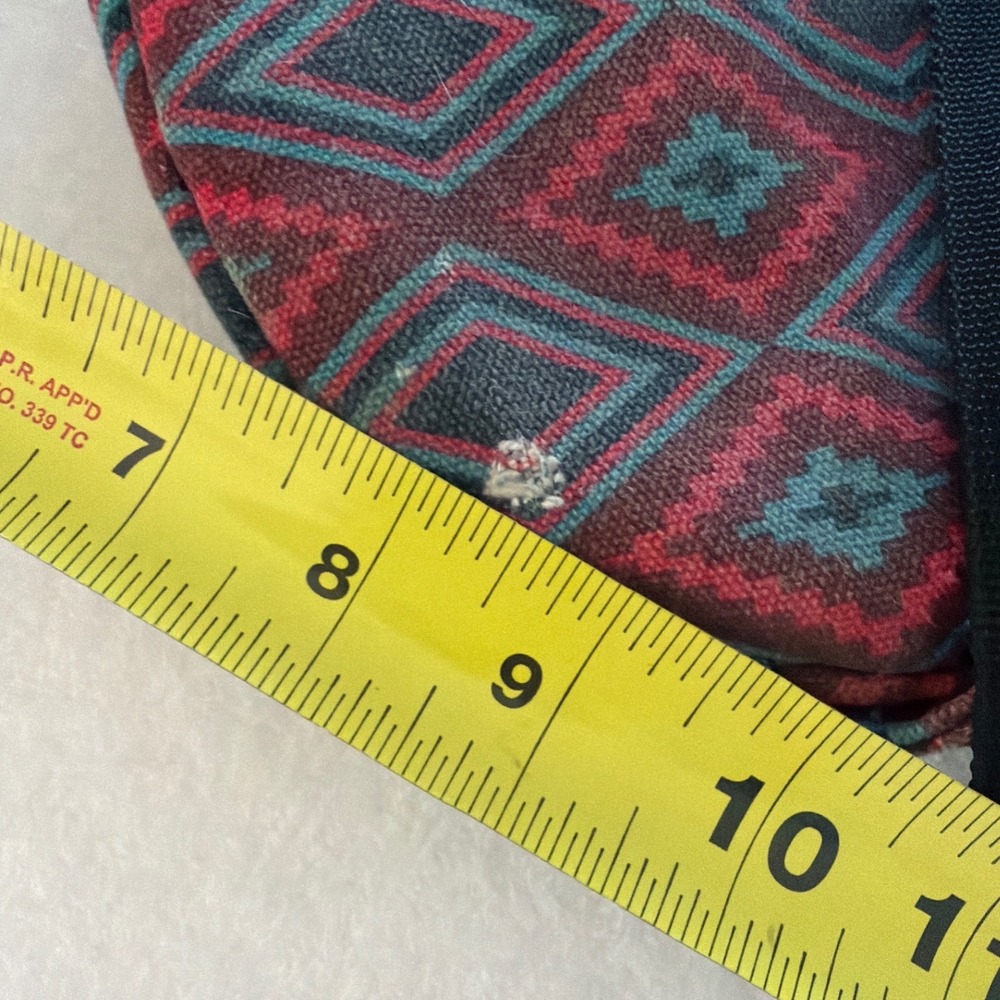 KAVU Rope Bag Sling Backpack Southwestern Geometric Diamond Red Blue Canvas - Picture 8 of 11